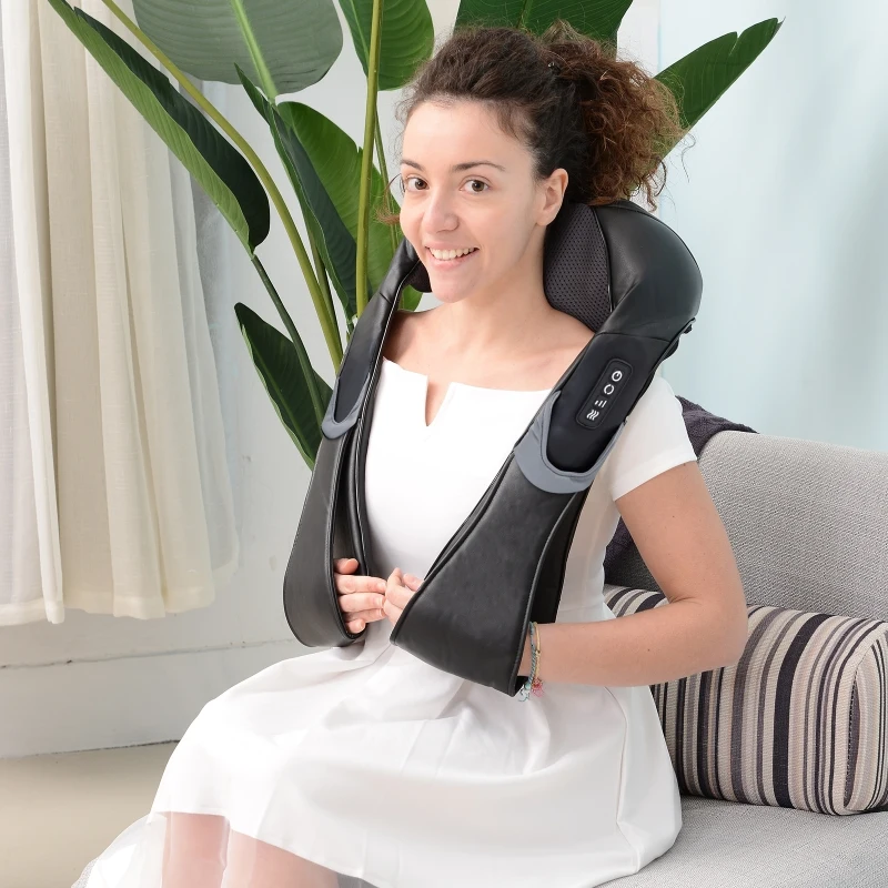 Homcom Appareil de Massage Shiatsu Epaules-Cou Noir 100 x 58 x 15 cm