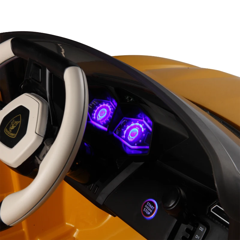 HOMCOM Lamborghini Urus Concept Voiture Électrique pour Enfant 3-8 Ans 3-4KM/H 2.4G 6V Télécommande Klaxon Phare Jaune