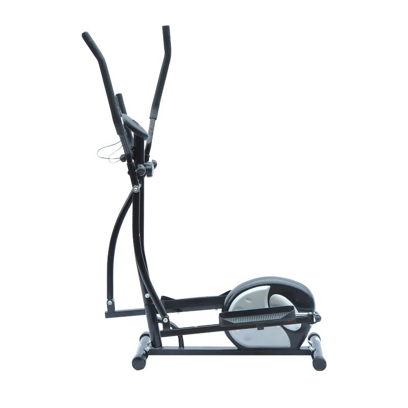 HOMCOM Vélo Elliptique Vélo d'Appartement Cardio Magnétique avec Compteur LCD Guidon Pivotant Acier Noir et Argent
