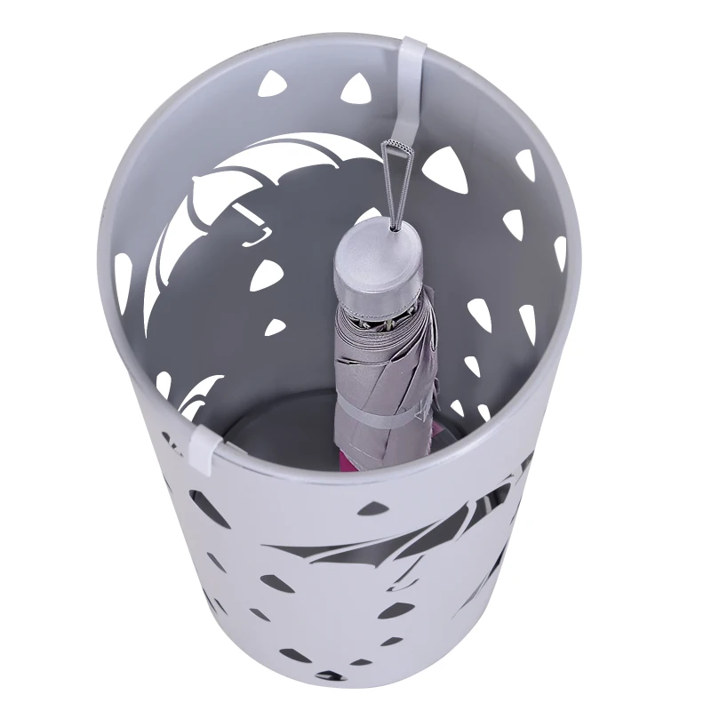 Homcom Porte-parapluies design gris clair