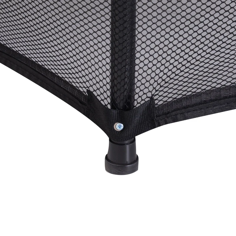 HOMCOM Trampoline Enfant Ø 1,40 × 1,58H m Filet de sécurité Porte zipée Couvre-Ressorts 6 poteaux rembourrés Inclus Noir