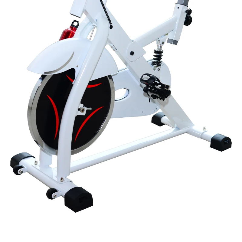 Homcom Vélo d'Appartement Ecran LCD en Métal Blanc 103 x 21,5 x 78 cm