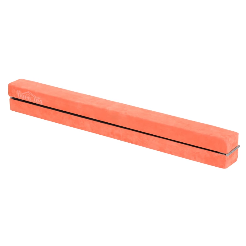 Homcom Poutre de Gymnastique Pliable en Daim Orange 210 x 10 x 6,5 cm