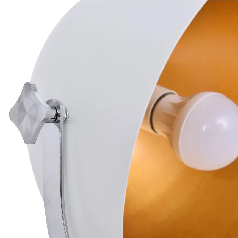 HOMCOM Lampadaire trépied style scandinave 40 W max. dim. 70L x70l x 170H cm bambou métal blanc doré