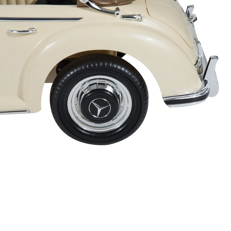 Voiture électrique pour enfant contrôle à distance télécommande/manuel Mercedes-Benz Modèle 300S pour enfant fonction Bluetooth beige 13WT