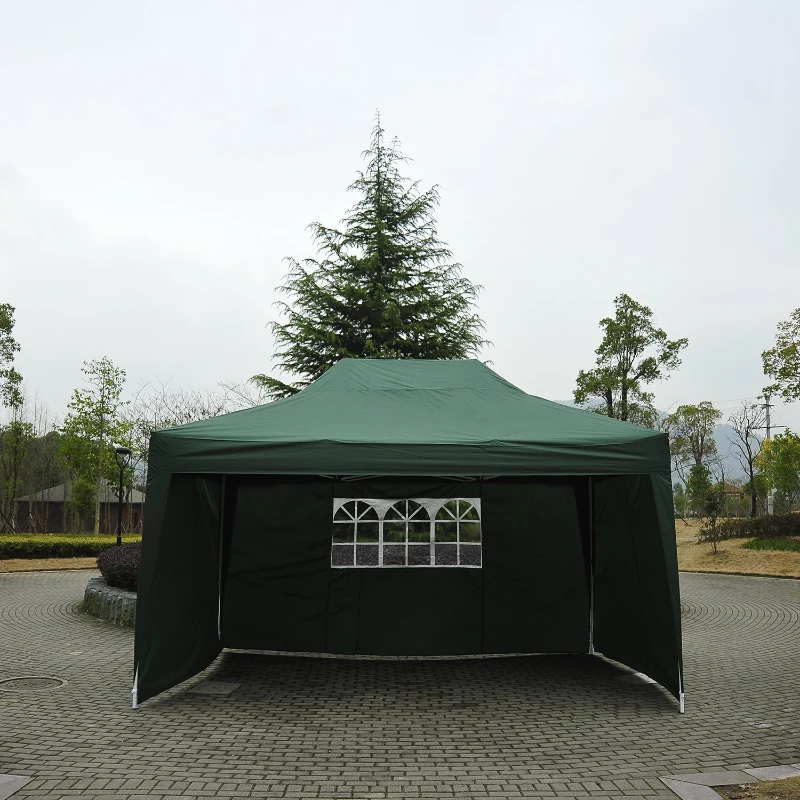 Outsunny Tonnelle barnum tente de réception pliante 3 x 4,5 m vert + sac de transport