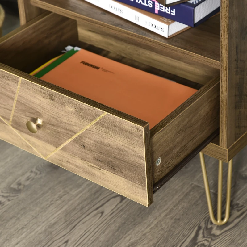 Meuble de Rangement avec 3 Étagères et Tiroir 48 x 39 x 87,2 cm Brun