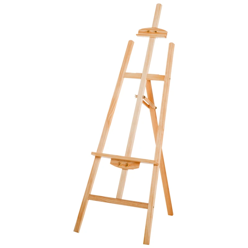 Chevalet d'artiste sur pieds dim. 51,5L x 71,5l x 134,5H cm inclinaison réglable 90° max. bois de pin