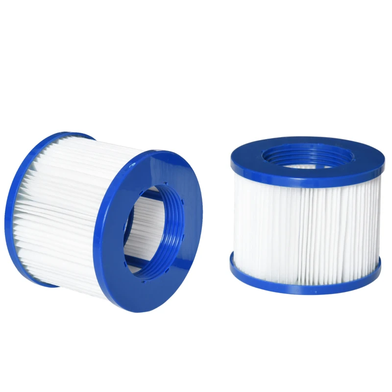 Outsunny Lot de 6 cartouches filtrantes pour spa - cartouches de filtration - PP bleu fibres Dacron blanc