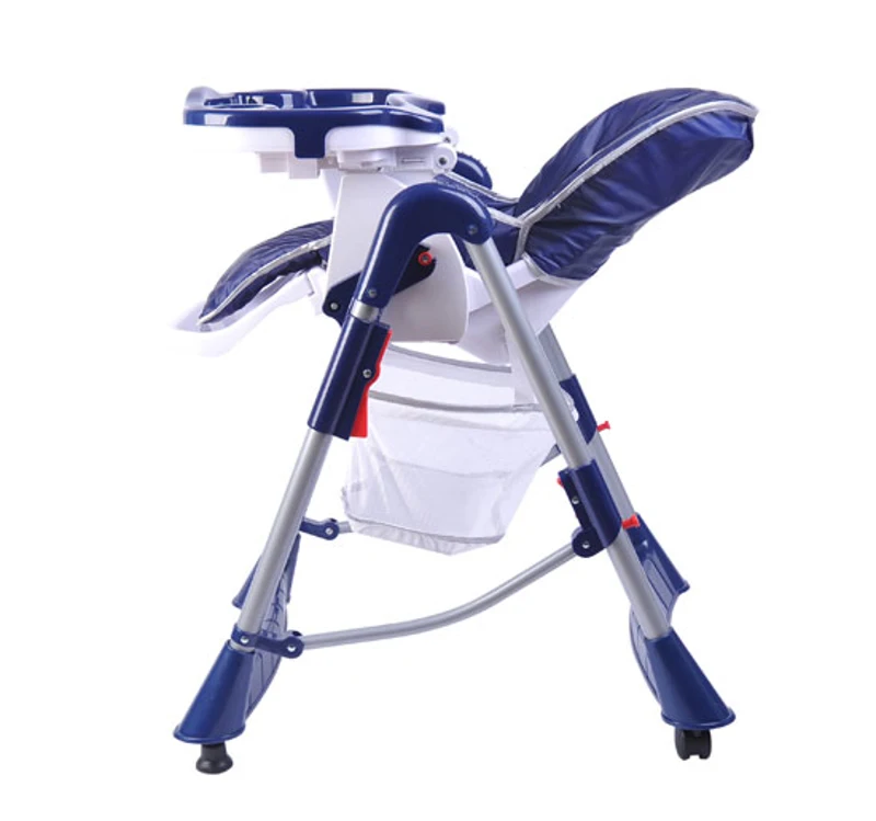 CHAISE HAUTE DE BEBE MULTIFONCTIONNELLE POUR ENFANTS BEBES GRAND CONFORT MARINE BLEU GRIS NEUF 56