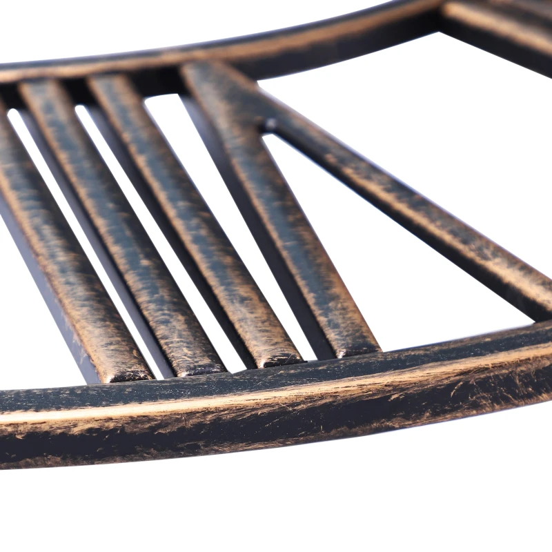 Homcom Horloge murale style vintage pendule silencieuse Ø 58,5 x 3,5H cm 2 aiguilles 12 chiffres romains métal bronze noir