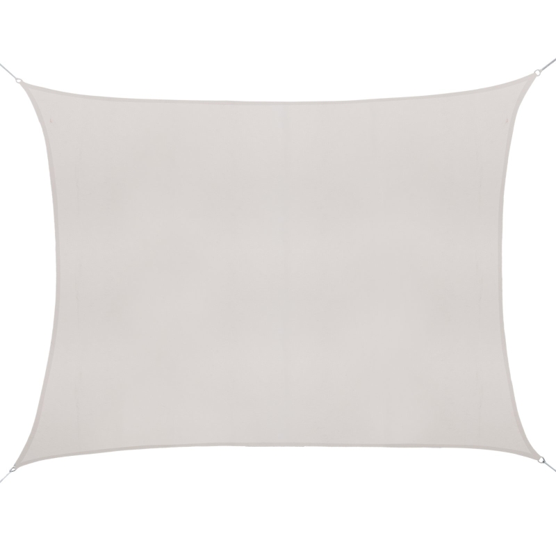 Outsunny Voile d'ombrage rectangulaire 6L x 4l m polyester imperméabilisé haute densité 160 g/m² crème