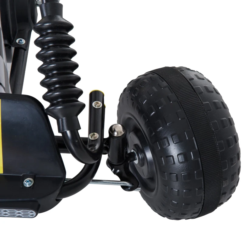 HOMCOM Vélo et véhicule pour enfants kart à pédales siège réglable frein manuel roues AR plastique acier noir jaune