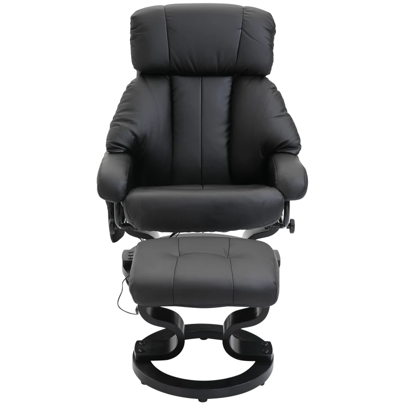 Homcom Fauteuil de Massage avec Repose-Pied Noir 76 x 80 x 102 cm