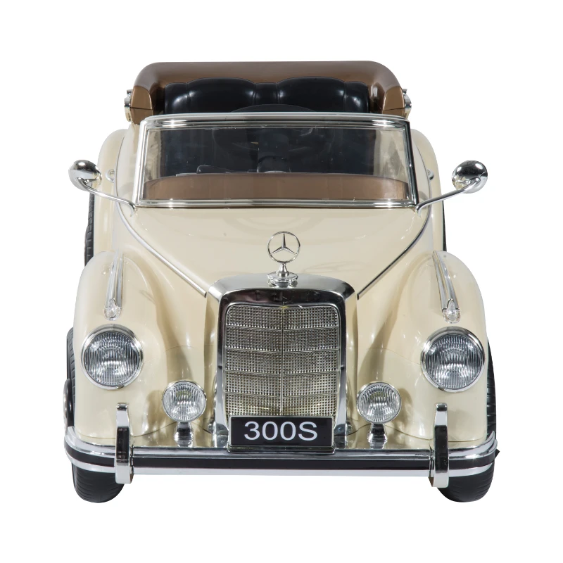 Voiture électrique pour enfant contrôle à distance télécommande/manuel Mercedes-Benz Modèle 300S pour enfant fonction Bluetooth beige 13WT