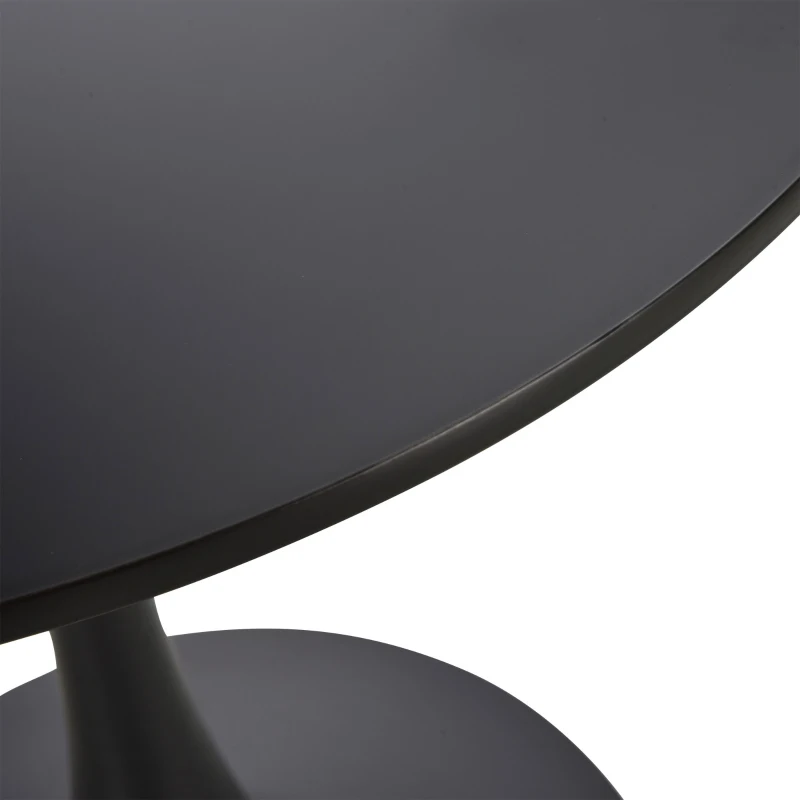 Table ronde tulipe design Ø 70 x 75H cm métal MDF noir