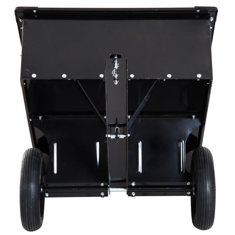 Outsunny Remorque Basculante pour Tracteur Noir 150 x 83 x 7 cm