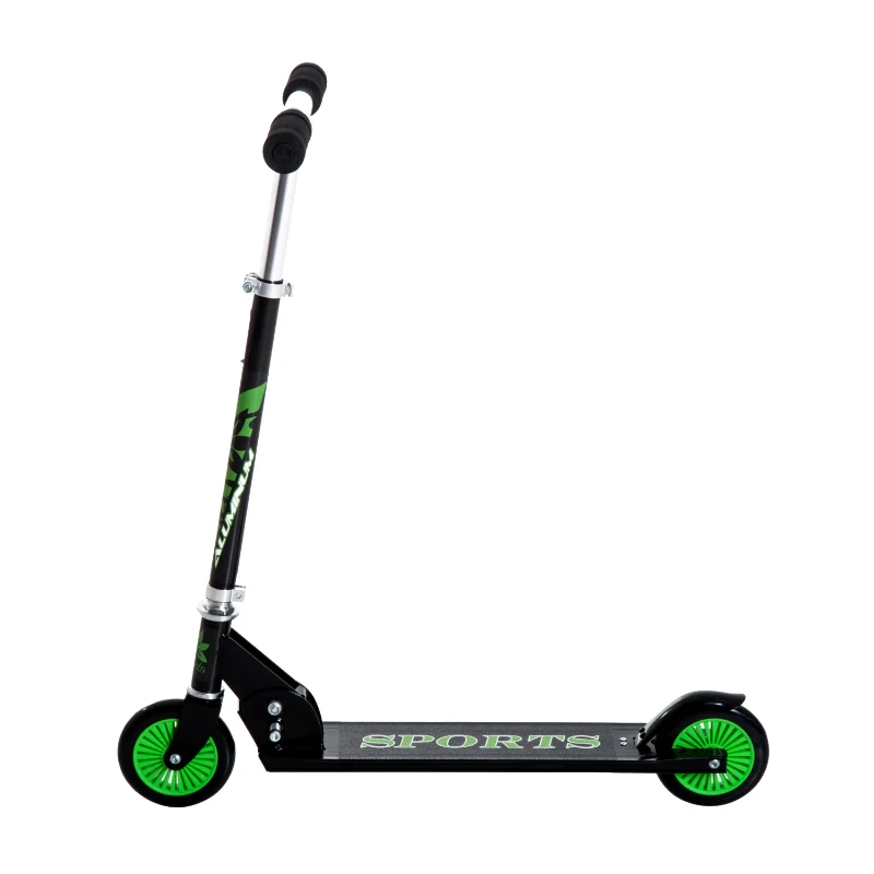 HOMCOM Trottinette patinette Pliable 64L x 34l x 82H cm Hauteur Guidon réglable alu. Vert Noir