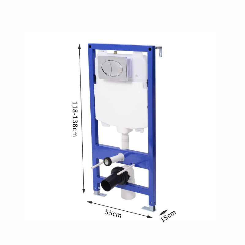 HOMCOM Structure/Bâti-Support pour WC Suspendu Mur Porteur Chasse d'Eau Ajustable Charge Max. 400Kg Multicolore