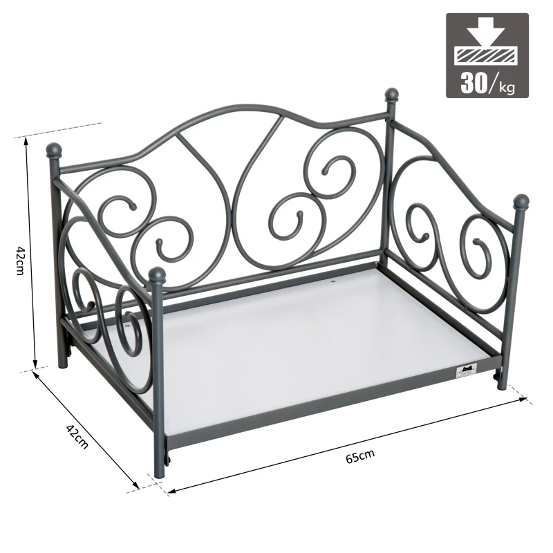 Lit canapé chiens chats 65L x 42l x 42H cm gris