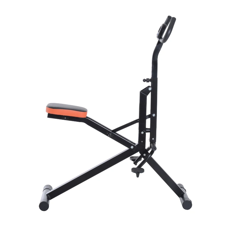 HOMCOM Appareil de Fitness Musculation Abdominaux Siège Guidon Réglable Compteur LCD 105L × 43L × 118Hcm Acier Noir