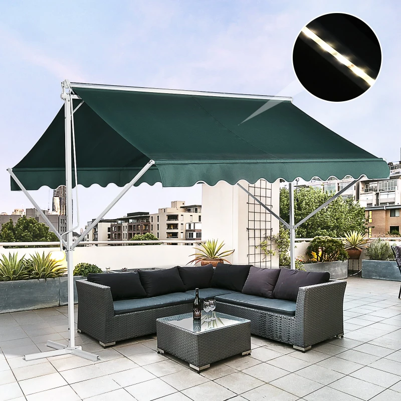 Store double pente éclairage LED 3 m vert