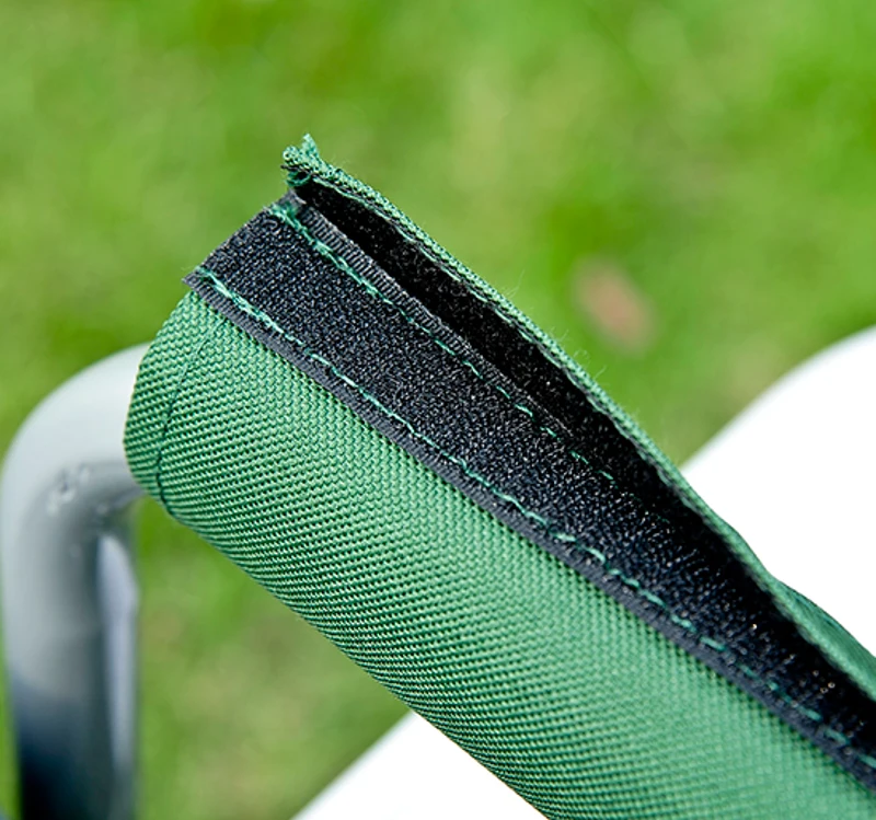 HOMCOM Chaise de Peche/Camping/Regisseur/Plage Pliante Fauteuil en Acier avec Poches et Tablette pour Charge Max. 120Kg Vert