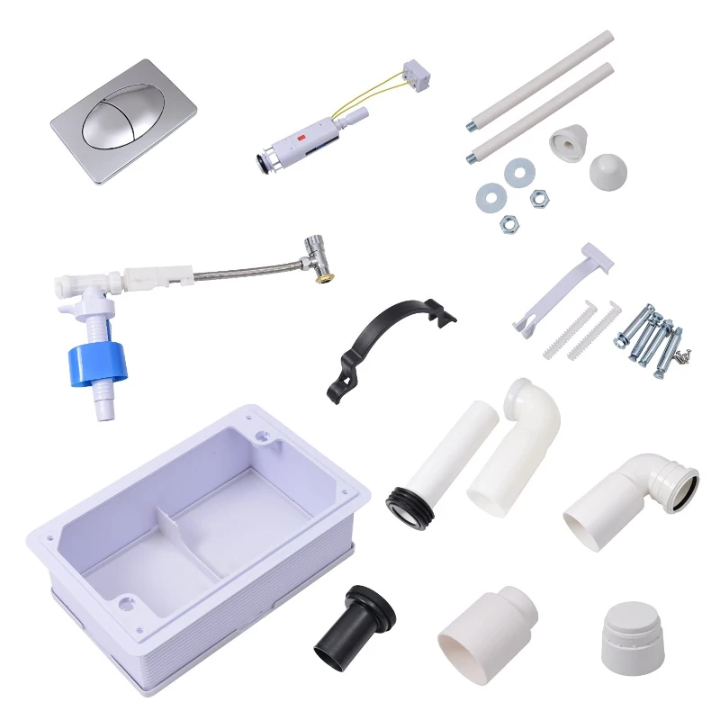 HOMCOM Structure/Bâti-Support pour WC Suspendu Mur Porteur Chasse d'Eau Ajustable Charge Max. 400Kg Multicolore