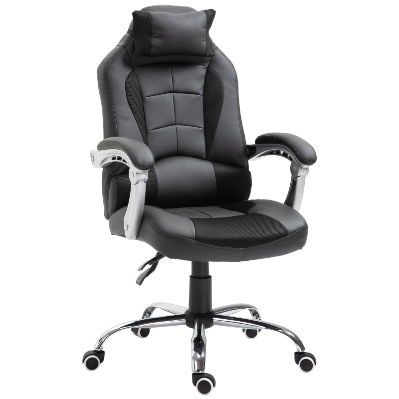 Homcom Fauteuil chaise de bureau manager grand confort hauteur/inclinaison dossier réglable noir