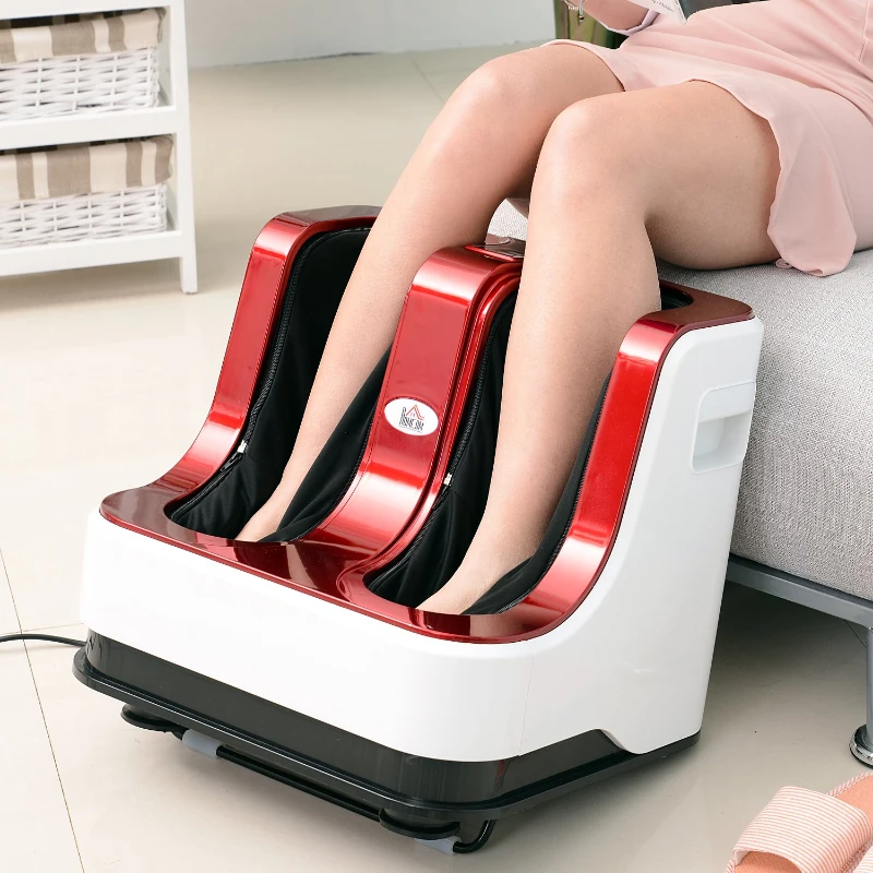 Homcom Appareil de Massage Pieds et Mollets Rouge 48 x 43 x 43 cm