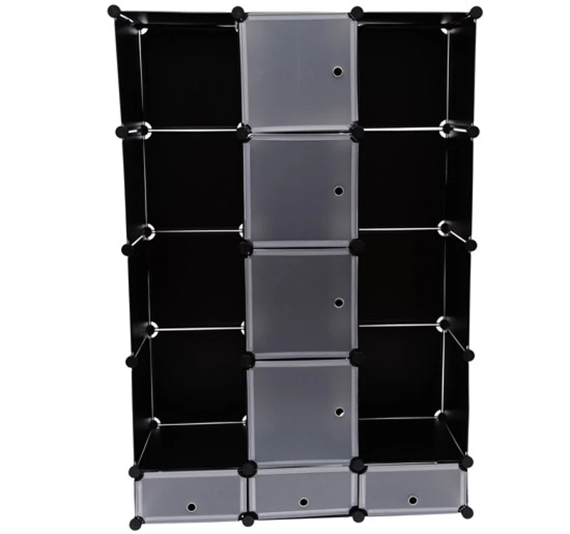 Armoire plastique etageres penderie 165x110x37cm neuf