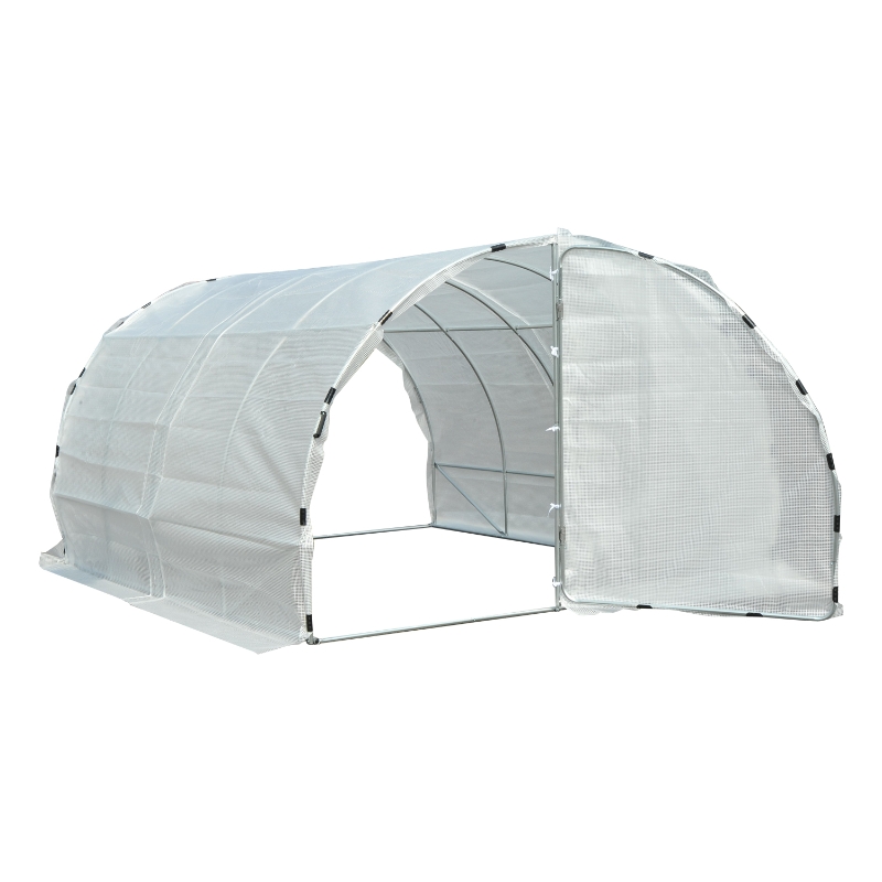 Outsunny Serre de Jardin Blanche 12 m² 4 x 3 x 2 m
