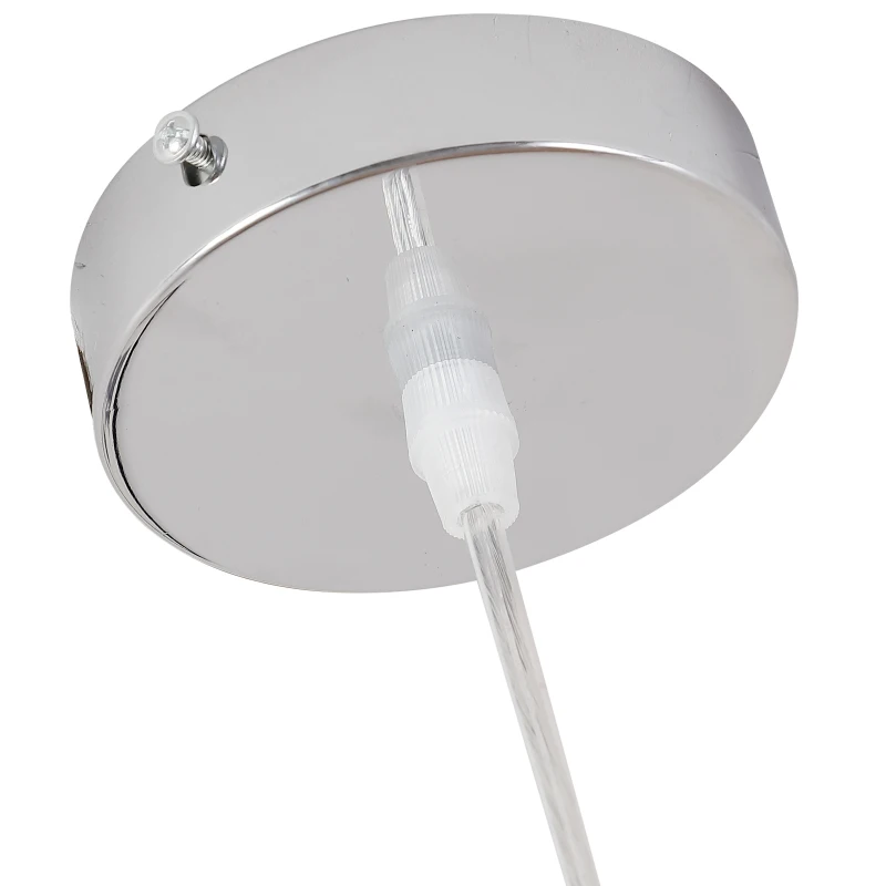 HOMCOM Lustre suspension style néo-rétro double verre transparent + opaque 40 W Ø 18 x 38H cm