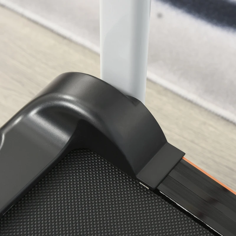 HOMCOM Tapis de course manuel pliable écran LCD multifonction 3 modes d'inclinaisons hauteur guidon réglable support tablette acier blanc noir