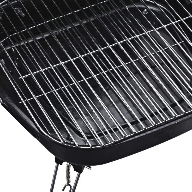 Outsunny Barbecue à Charbon Pliable Portable BBQ Grill sur Pied avec Couvercle dim. 45L x 42l x 33H cm Acier émaillé Noir