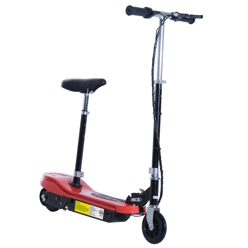 Homcom Trottinette Électrique Enfant 120 W Rouge 82 x 37 x 96 cm