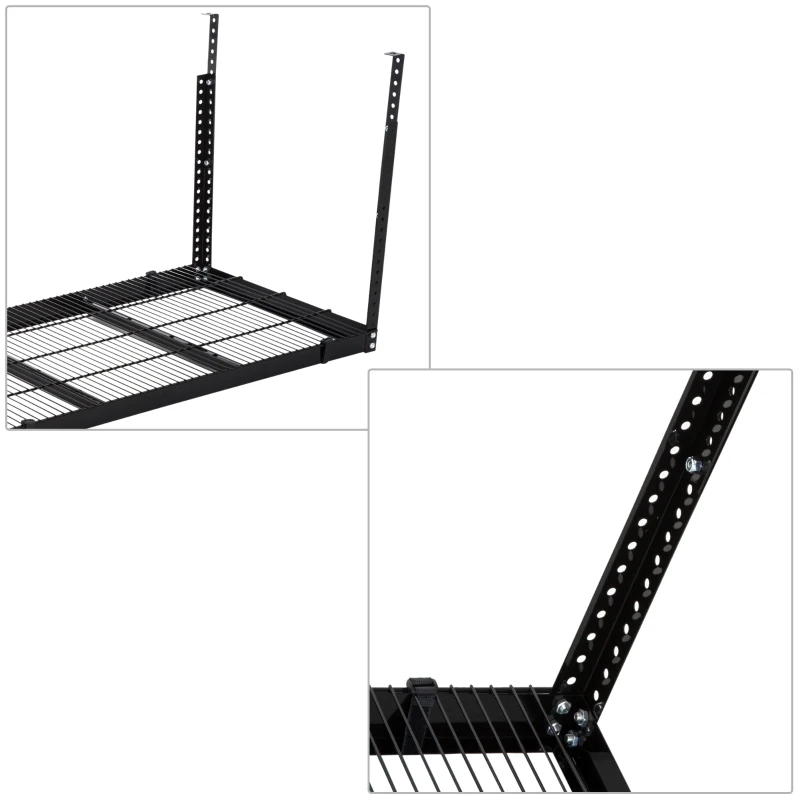 Homcom Range-Plafond Hauteur Réglable en Acier Noir 115 x 61 x 82 cm