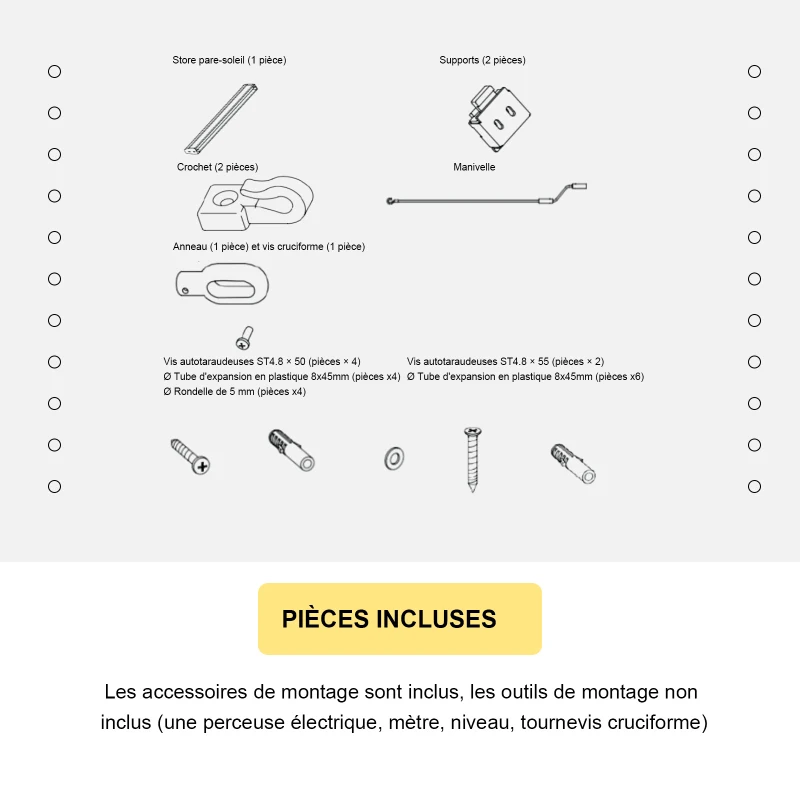 Store extérieur vertical manuel rétractable gris