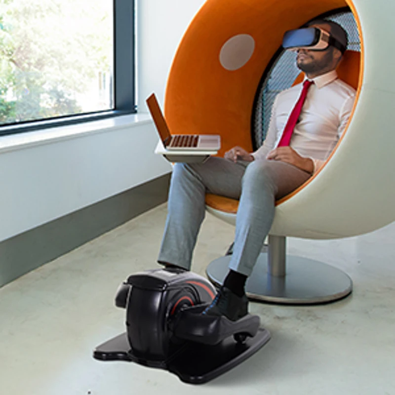 HOMCOM Mini vélo elliptique motorisé écran affichage LCD vitesse auto. ou manuelle réglable double sens rotation noir