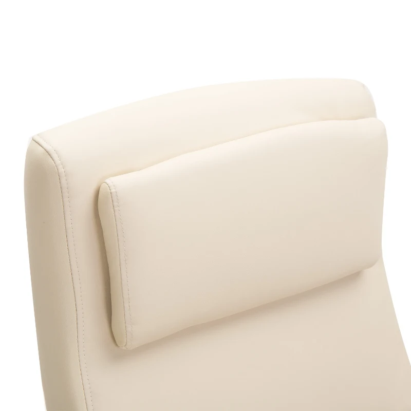 HOMCOM Fauteuil de massage et relaxation électrique chauffant pivotant inclinable avec repose-pied crème