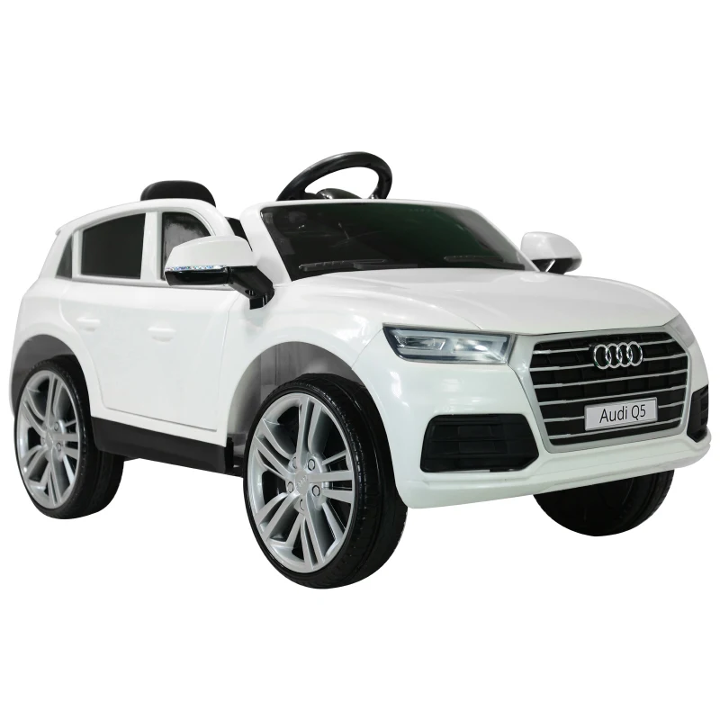 HOMCOM Véhicule électrique enfants 7 Km/h max. 116L x 75l x 56H cm télécommande effets sonores + lumineux blanc Audi Q5