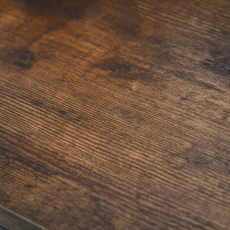 HOMCOM Étagère bibliothèque séparateur de pièce style industriel modulable 6 étagères métal noir MDF aspect vieux bois chêne