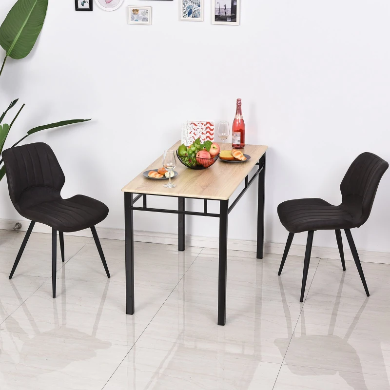 HOMCOM Lot de 2 chaises de salle à manger chaise de salon pieds en métal 46 x 44 x 78 cm noir