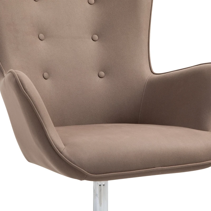 HOMCOM Fauteuil en revêtement synthétique tissu Chaise de Loisirs Pivotant à 360 ° avec Accoudoirs Design Rétro Élégant Idéale pour Salon Chambre Cuisine 71 x 74 x 106 cm Marron