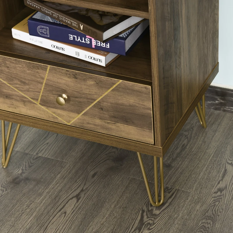 Meuble de Rangement avec 3 Étagères et Tiroir 48 x 39 x 87,2 cm Brun