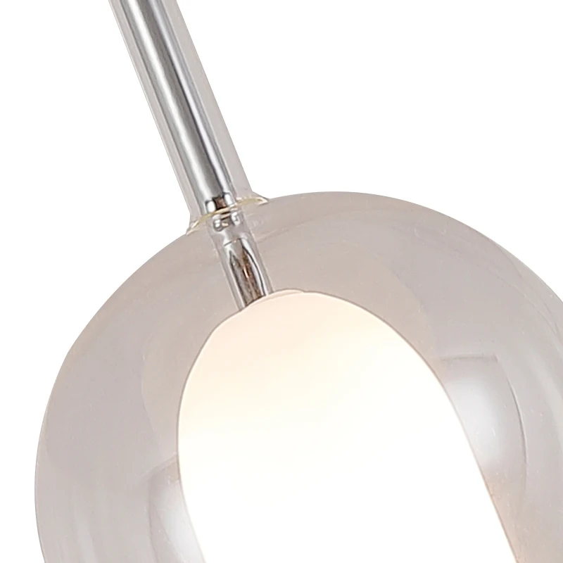 HOMCOM Lustre suspension style néo-rétro double verre transparent + opaque 40 W Ø 18 x 38H cm