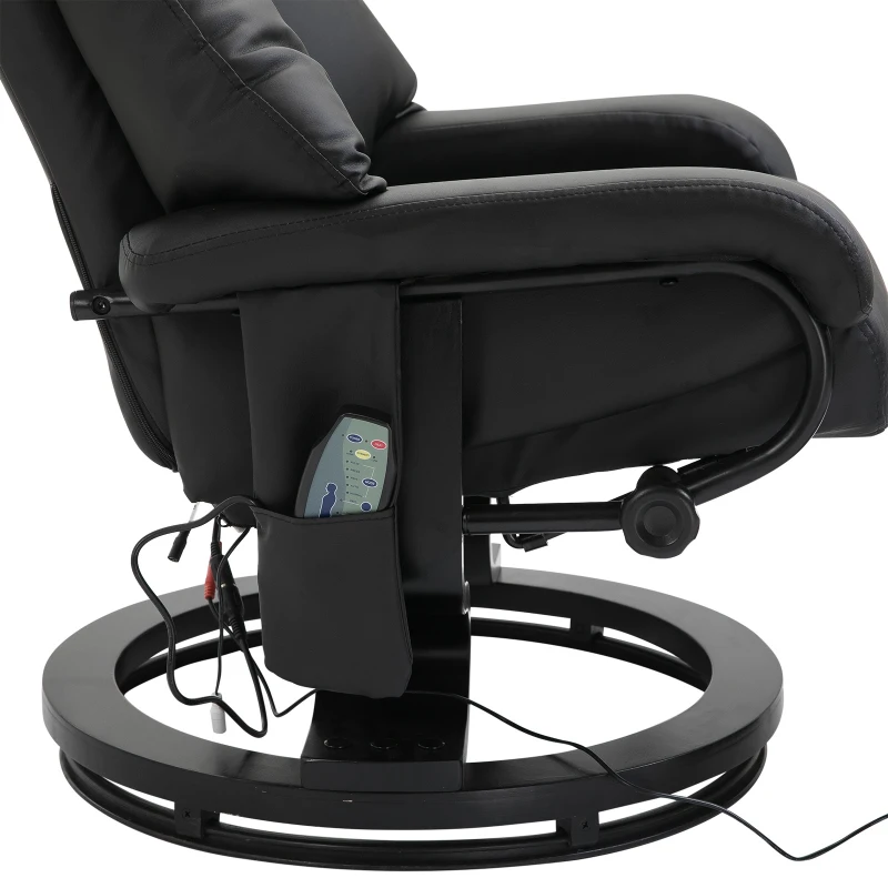 Homcom Fauteuil de Massage avec Repose-Pied Noir 76 x 80 x 102 cm