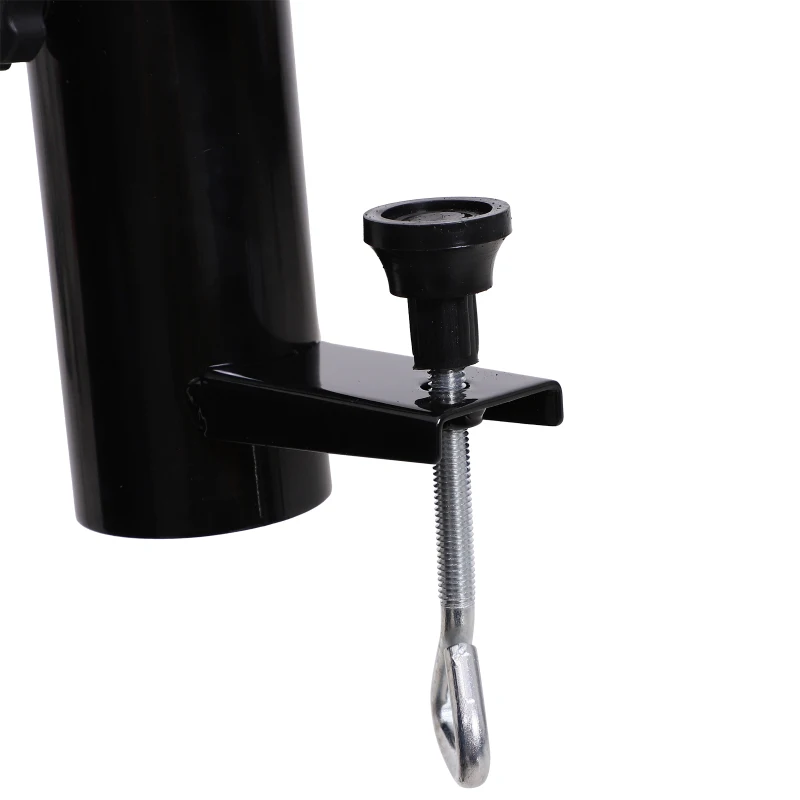 Outsunny Support à parasol fixation de parasol pour balcon barrière garde-corps métal plastique noir