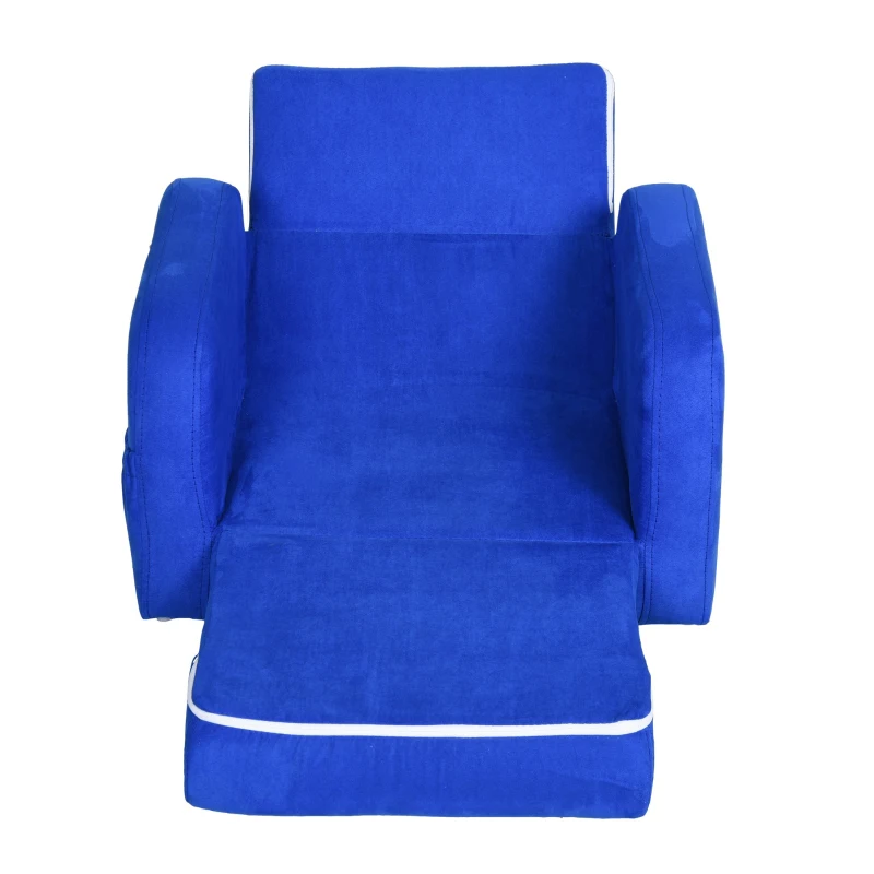 2 EN 1 Fauteuil Lit Enfant Dossier Inclinable en Velours 51 x 45 x 38 cm