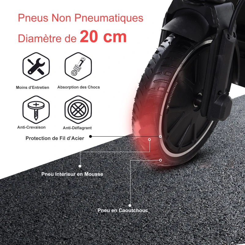 Homcom Trottinette électrique pliable 250 W pour adulte enfant 14 ans min. 25 Km/h max. autonomie 15 km max. écran LCD alu. métal noir